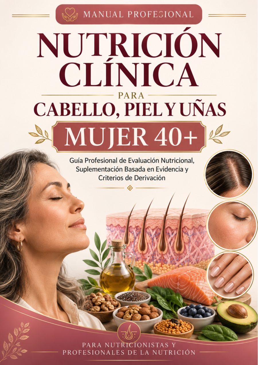 Portada Nutrición Clínica para Cabello, Piel y Uñas 40+