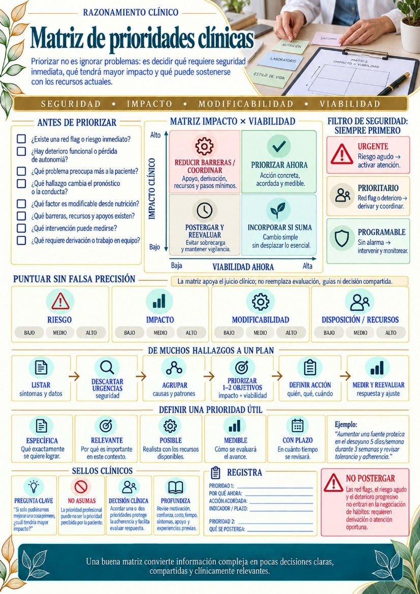 Página interna: matriz de prioridades clínicas, impacto x viabilidad