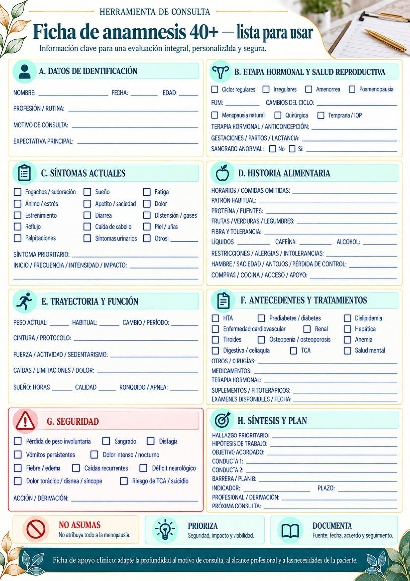 Página interna: ficha de anamnesis